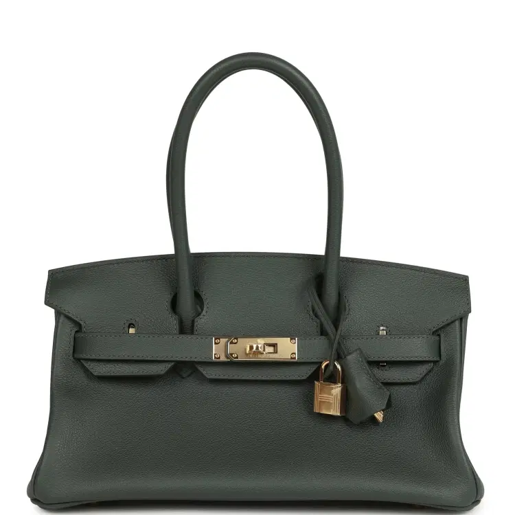 Hermes Shoulder Birkin Light 29 Vert Mangrove Evercolor Permabrass Hardware-Hover-Image