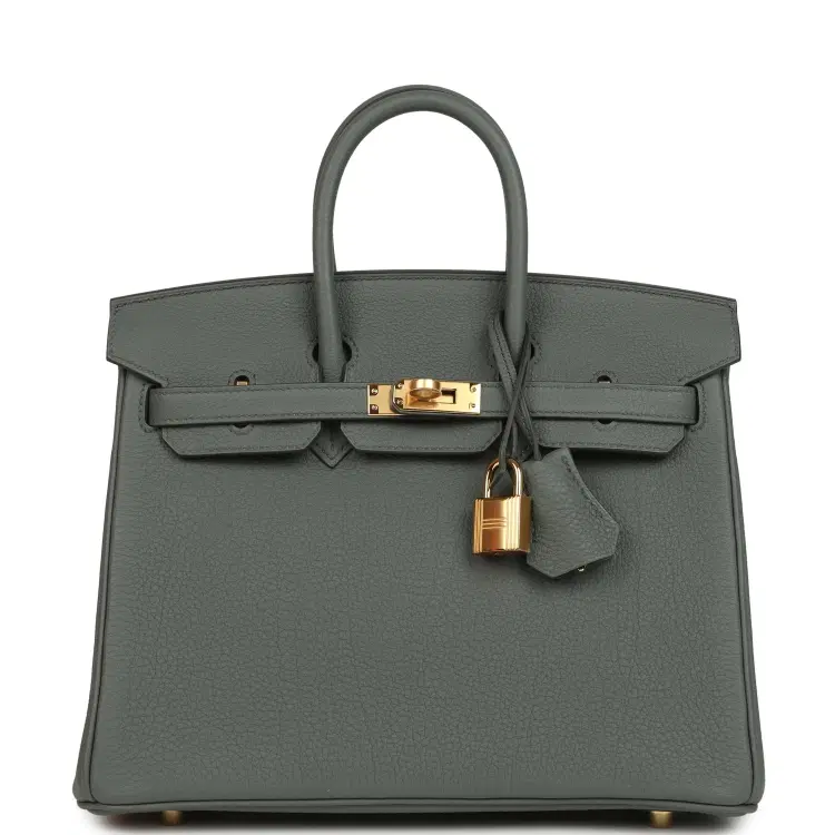 Hermes Birkin 25 Vert Amande Togo Gold Hardware-Hover-Image