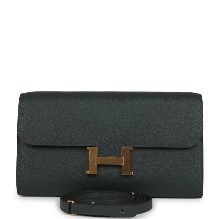 Hermes Constance Wallet To Go Vert Mangrove Evercolor Gold Hardware-Hover-Image