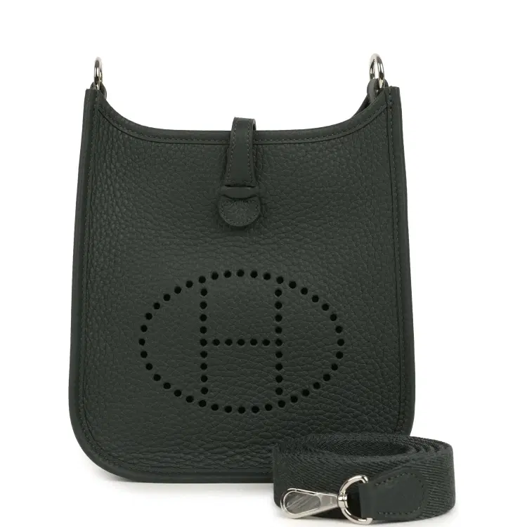 Hermes Evelyne TPM Vert Mangrove Clemence Palladium Hardware-Hover-Image