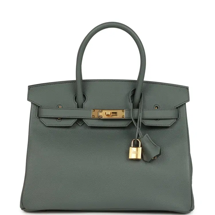 Hermes Birkin 30 Vert Amande Epsom Gold Hardware-Hover-Image