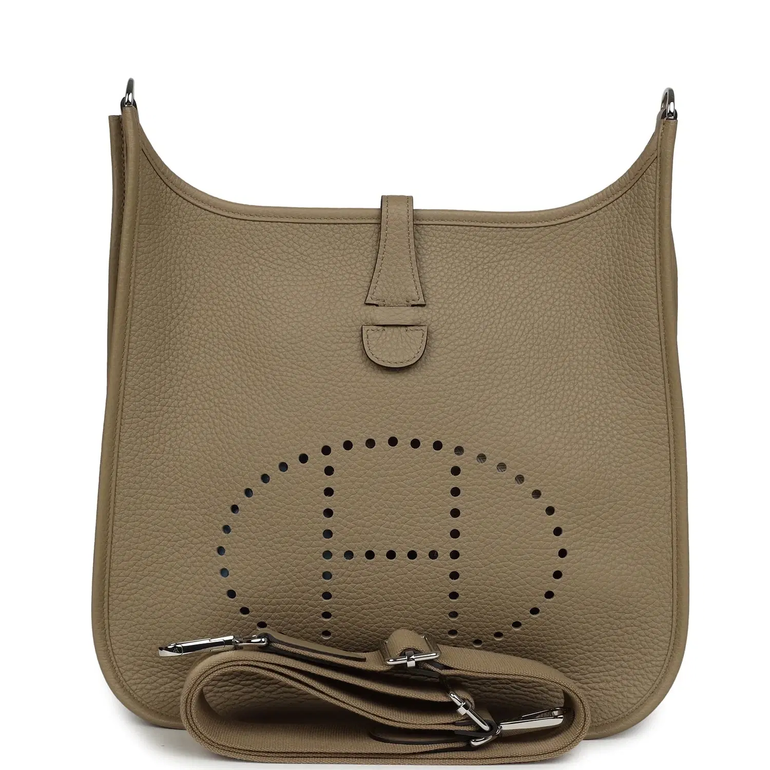 Pre-owned Hermes Evelyne III PM Beige Marfa Clemence Palladium Hardware