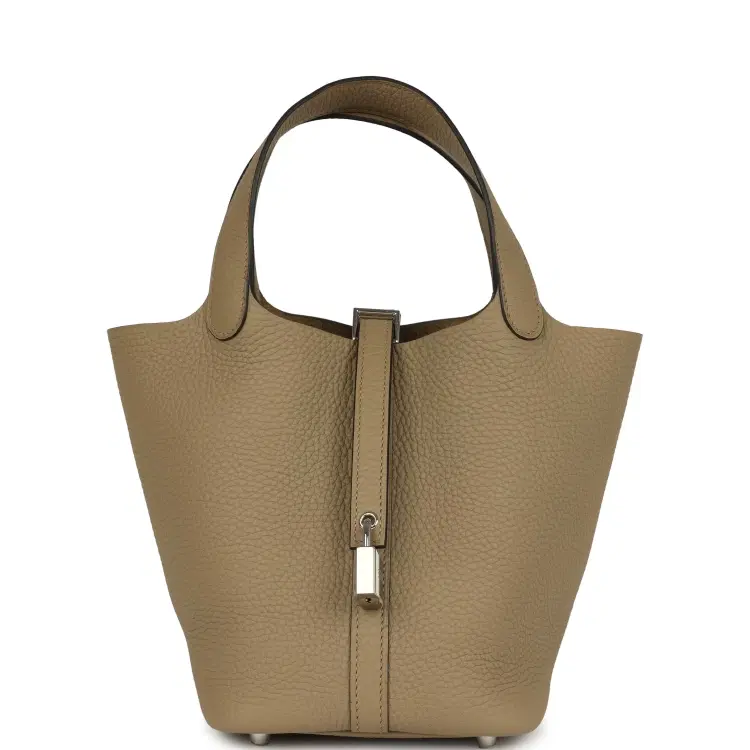 Hermes Picotin Lock 18 Beige Marfa Clemence Palladium Hardware-Hover-Image