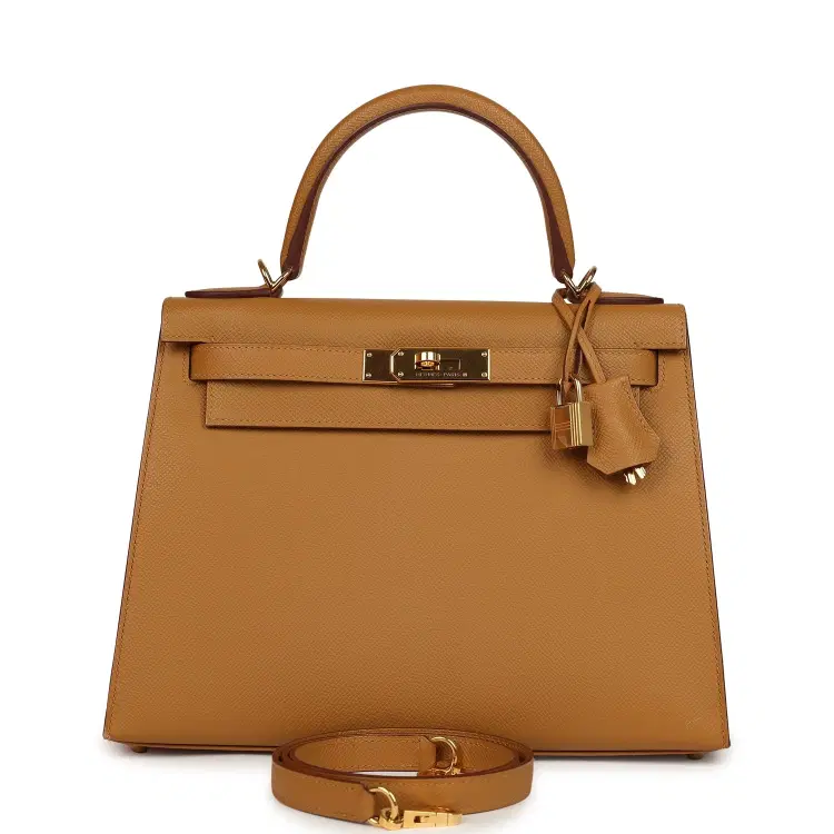 Pre-owned Hermes Kelly Sellier 28 Sesame Epsom Gold Hardware-Hover-Image