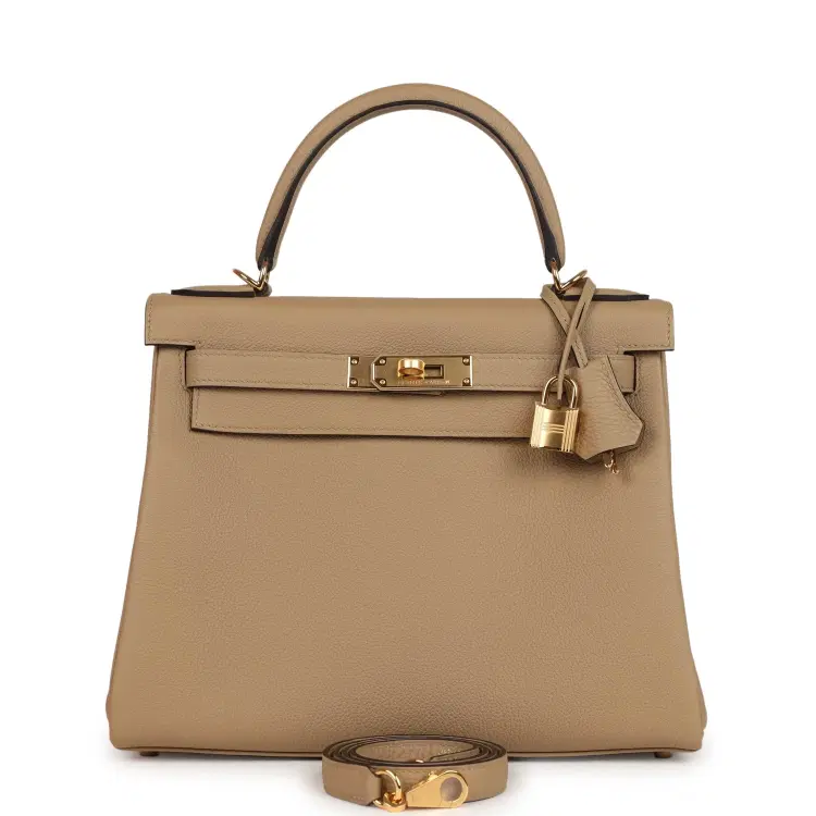 Hermes Kelly Retourne 28 Poussiere Togo Gold Hardware-Hover-Image