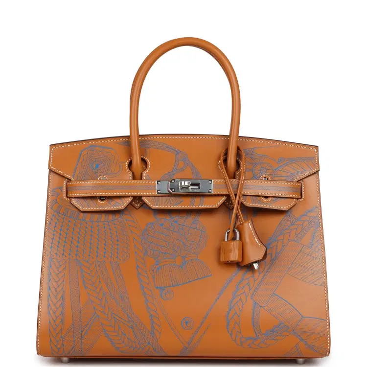 Hermes Birkin Sellier 30 "Zouaves Et Dragons" Naturel Sable Butler Palladium Hardware-Hover-Image