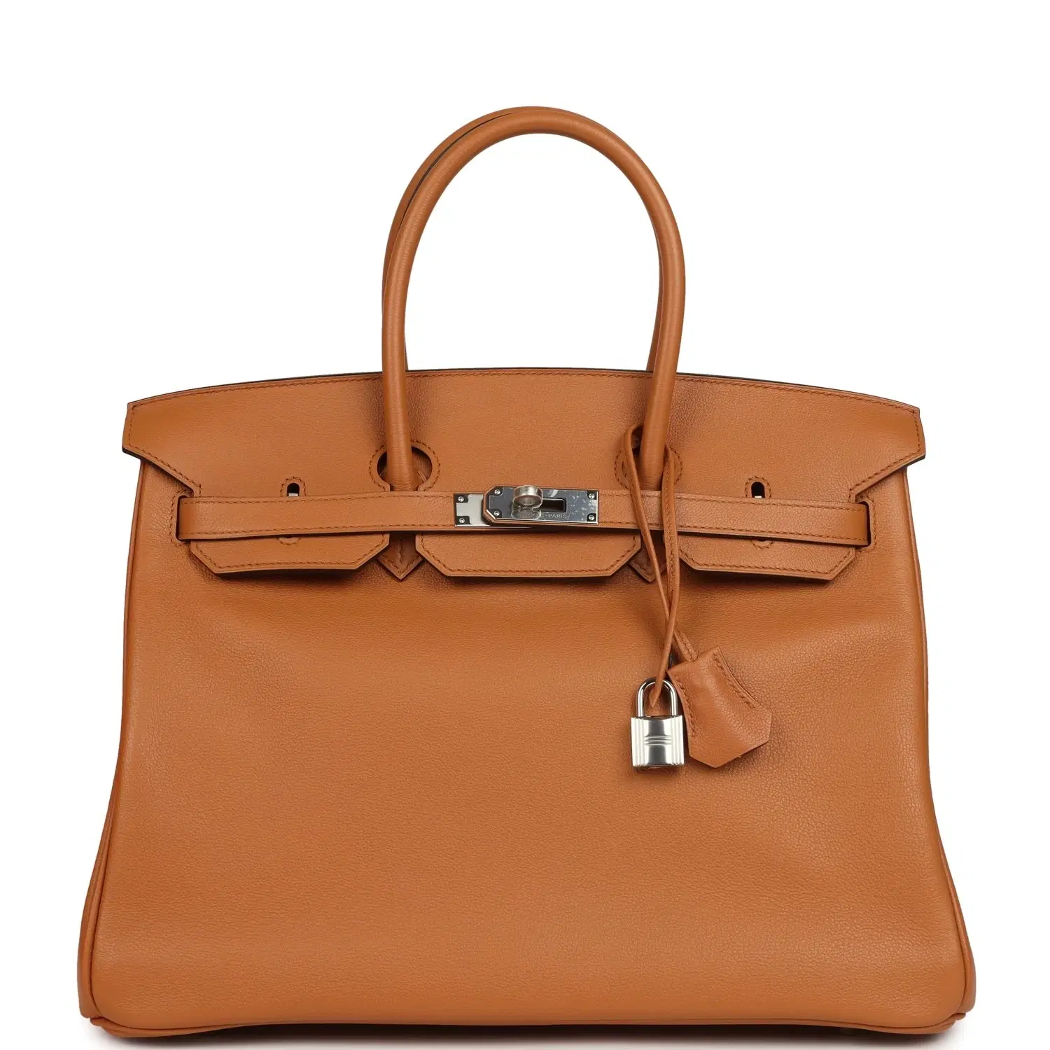 Pre-owned Hermes Birkin 35 "Sea Surf and Fun" Toffee Novillo Palladium Hardware