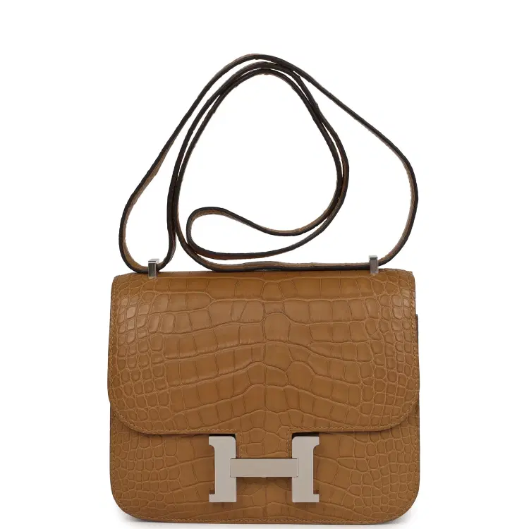 Hermes Constance 18 Kraft Matte Alligator Palladium Hardware-Hover-Image