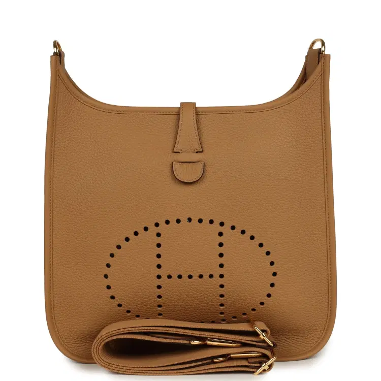 Hermes Evelyne III PM Biscuit Clemence Gold Hardware-Hover-Image