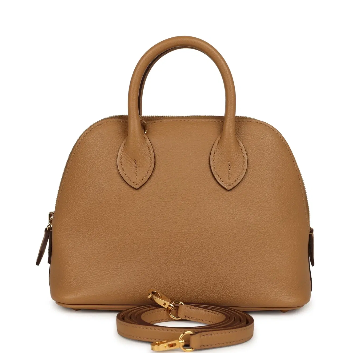 Pre-owned Hermes 1923 Bolide Mini Biscuit Evercolor Gold Hardware