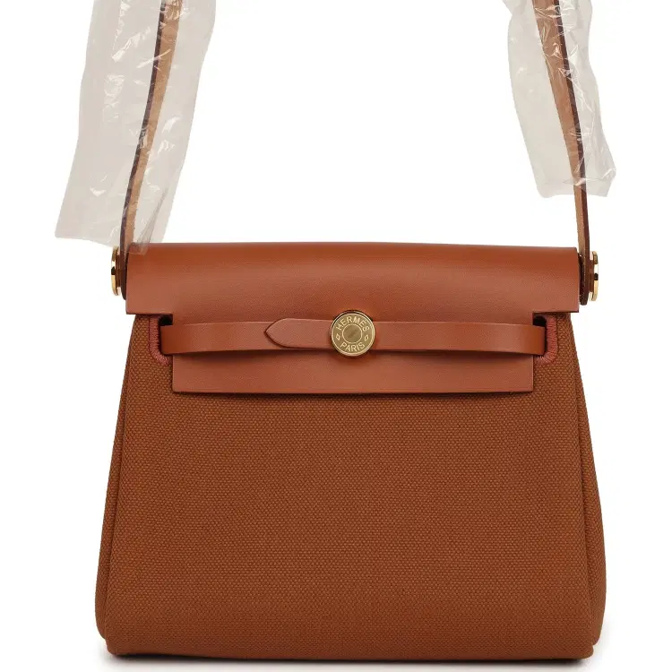 Hermes Herbag Zip 20 Mini Fauve Toile H Canvas and Vache Hunter Gold Hardware-Hover-Image