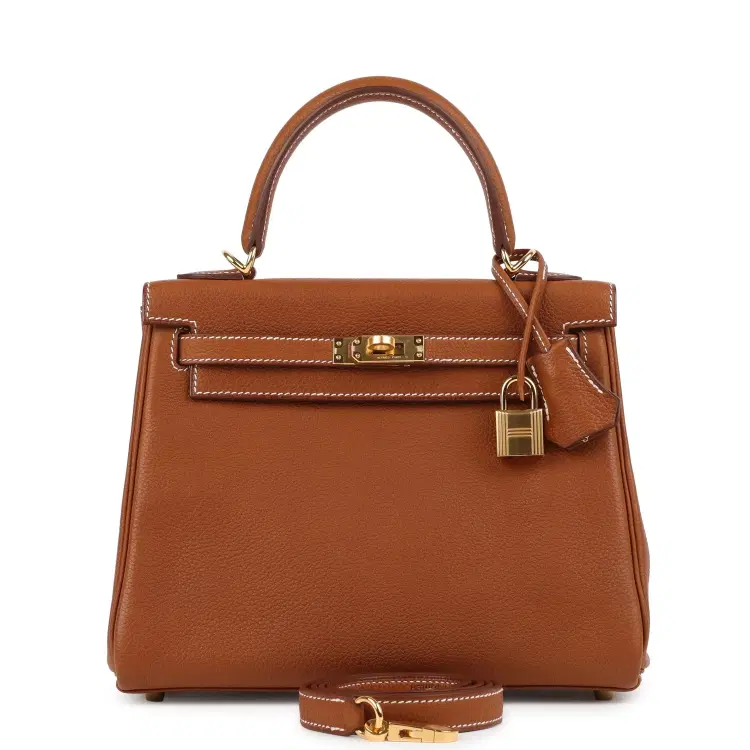 Hermes Kelly Retourne 25 Fauve Barenia Faubourg Gold Hardware-Hover-Image