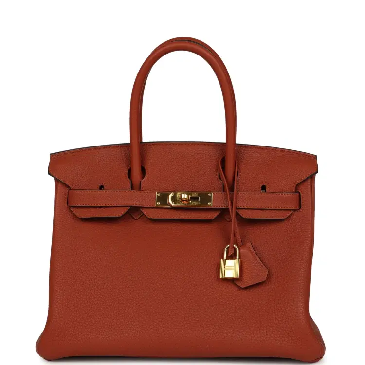 Pre-owned Hermes Birkin 30 Cuivre Togo Gold Hardware-Hover-Image