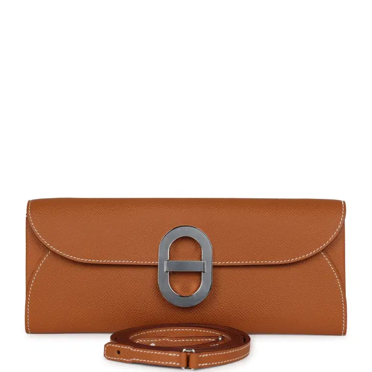 Hermes Maillon Chaine d' Ancre Wallet to Go Gold Epsom Palladium Hardware-Hover-Image