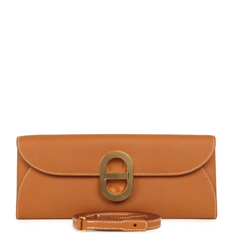 Hermes Maillon Chaine d' Ancre Wallet to Go Gold Epsom Gold Hardware-Hover-Image