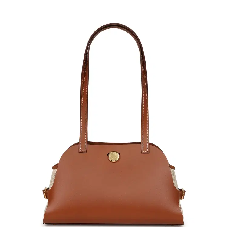 Hermes Tablier Sellier Fauve Vache Hunter, Gold, Ecru-Beige Swift and Toile H Gold Hardware-Hover-Image