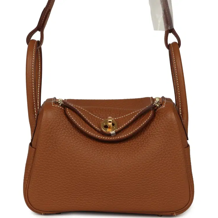 Hermes Mini Lindy Gold Clemence Gold Hardware-Hover-Image