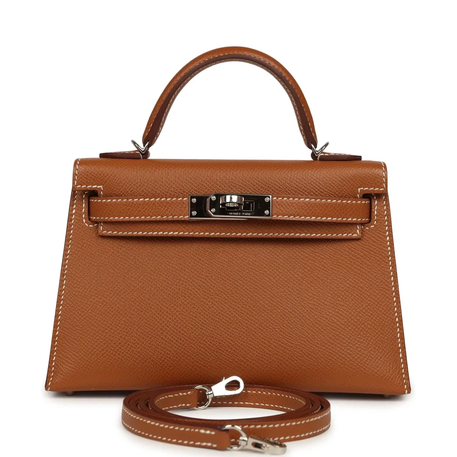 Pre-owned Hermes Kelly Sellier 20 Gold Epsom Palladium Hardware