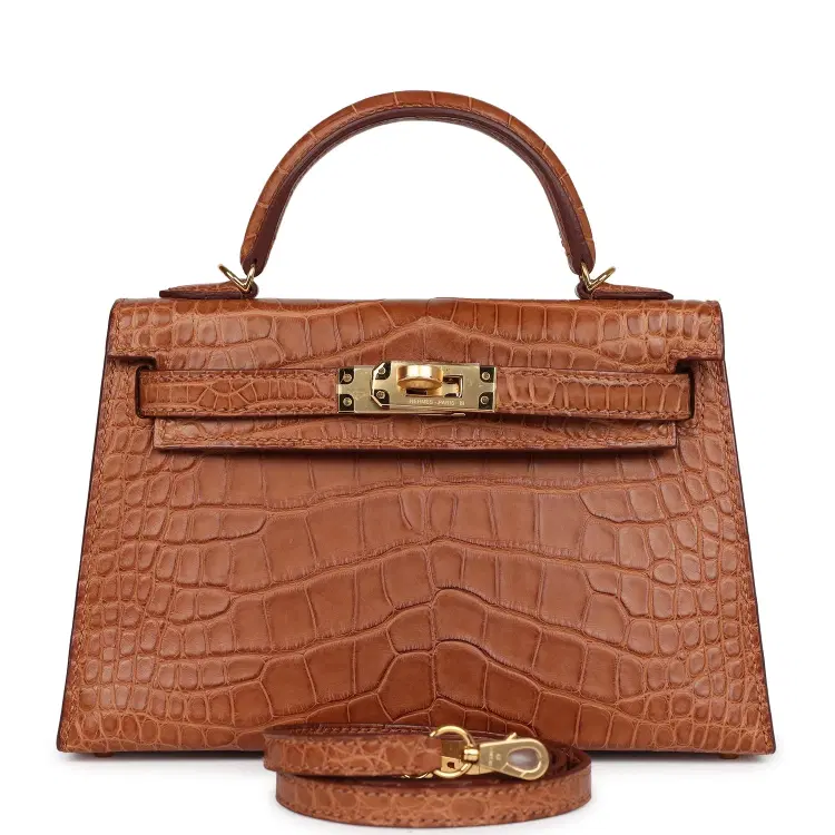 Hermes Kelly Sellier 20 Gold Matte Alligator Gold Hardware-Hover-Image