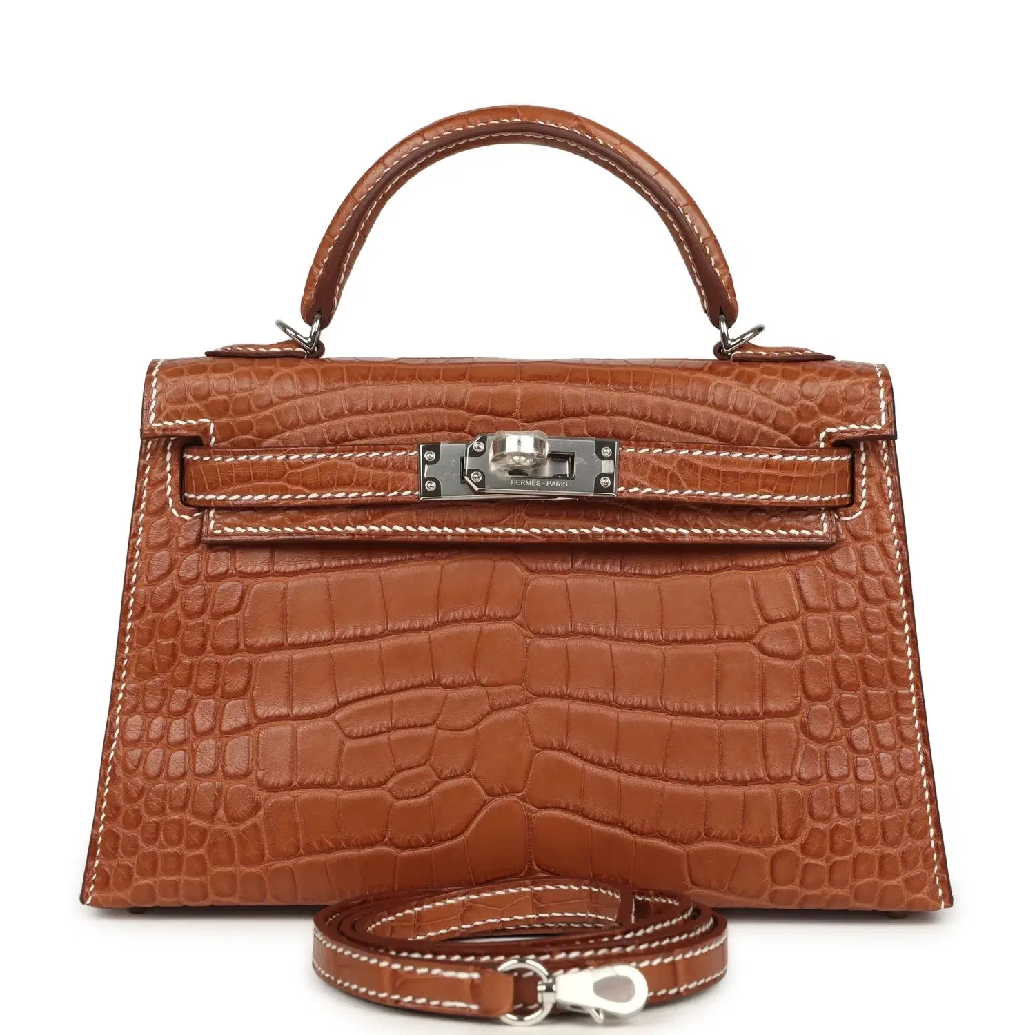 Hermes Special Order (HSS) Kelly Sellier 20 Gold Verso Matte Alligator Palladium Hardware