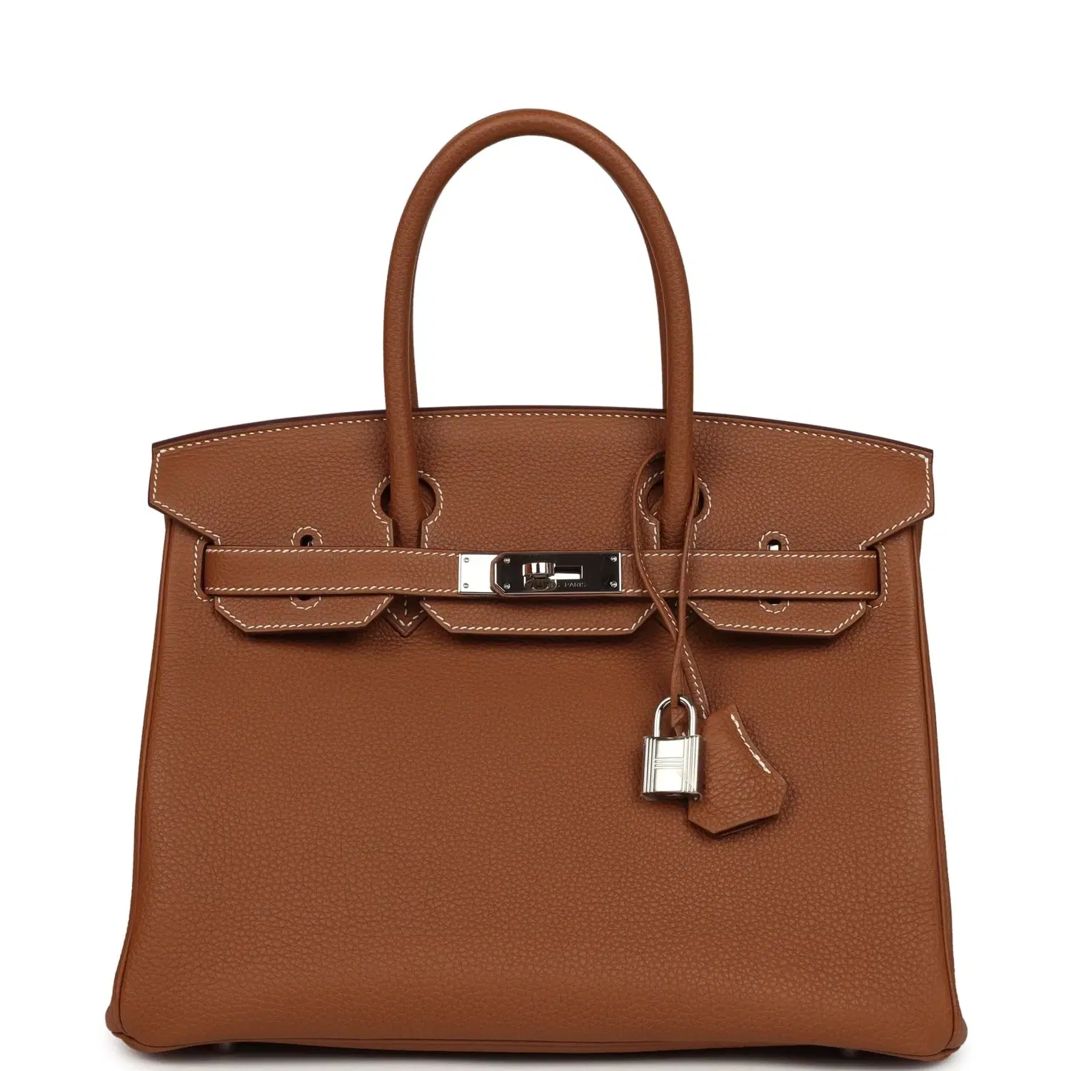 Pre-owned Hermes Birkin 30 Gold Togo Palladium Hardware