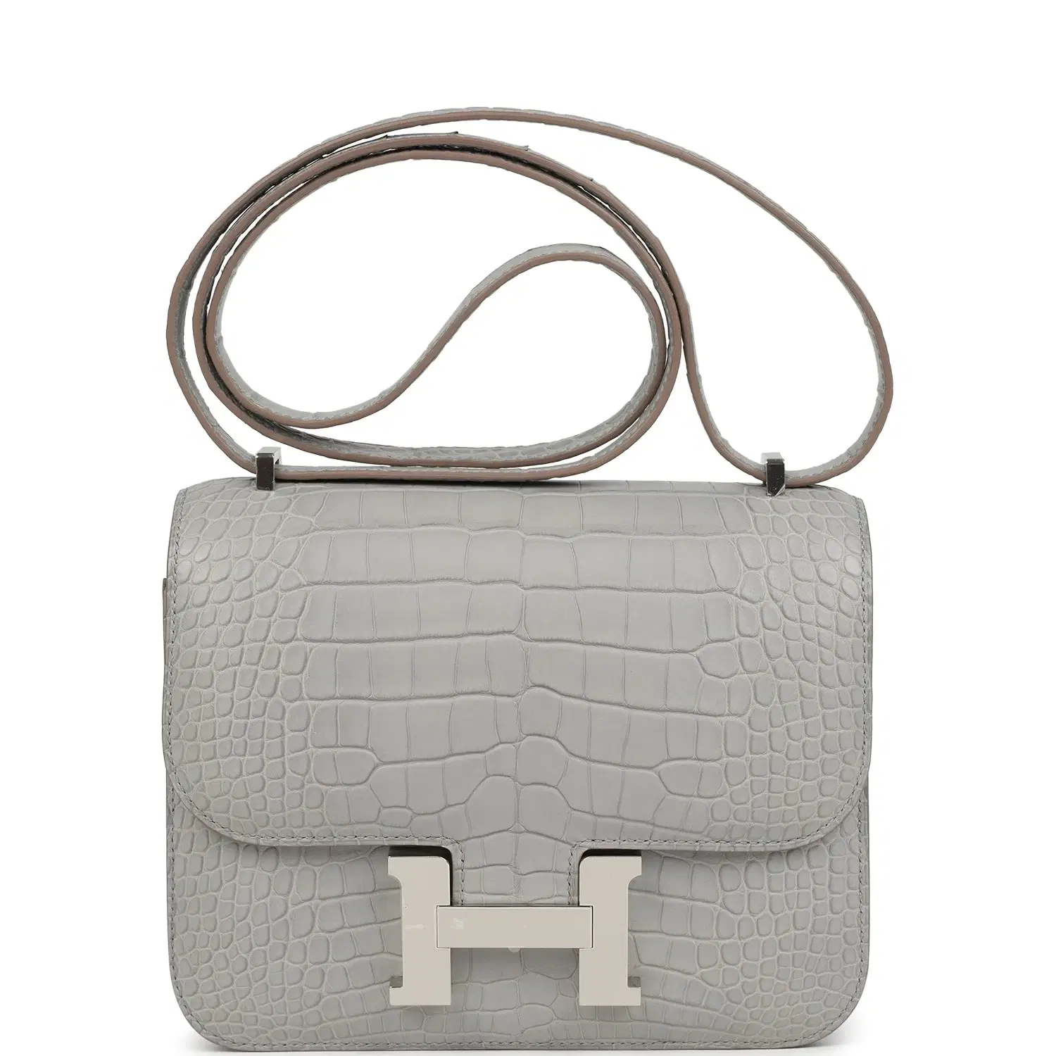 Hermes Constance 18 Gris Perle Matte Alligator Palladium Hardware