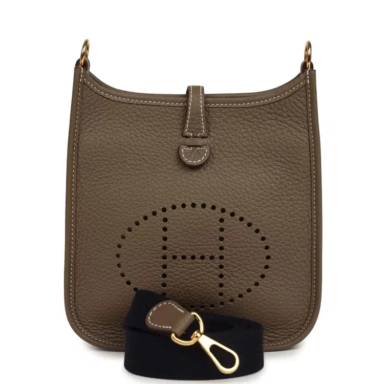 Pre-owned Hermes Evelyne TPM Etoupe Clemence Gold Hardware-Hover-Image