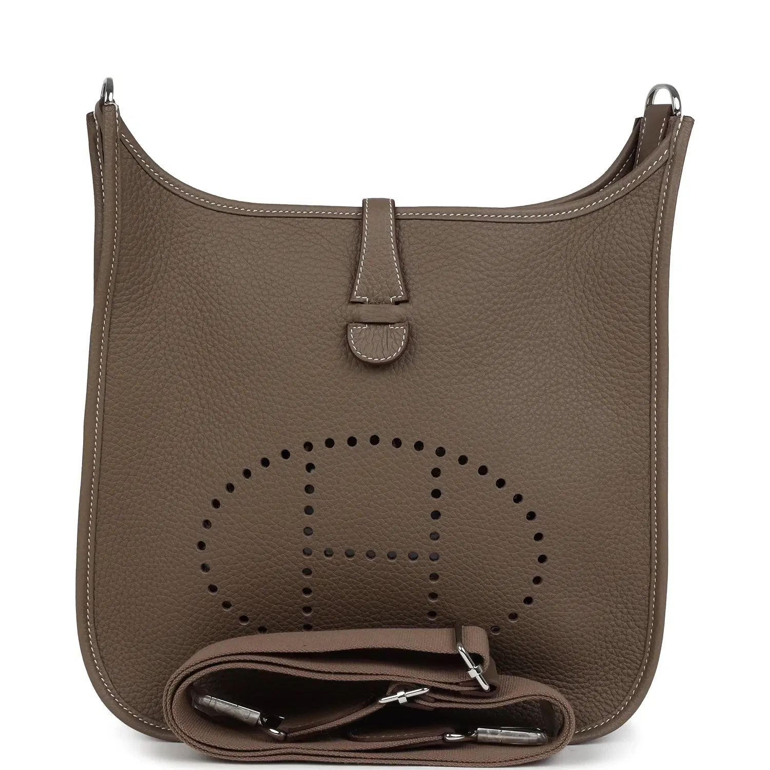 Hermes Evelyne III PM Etoupe Clemence Palladium Hardware