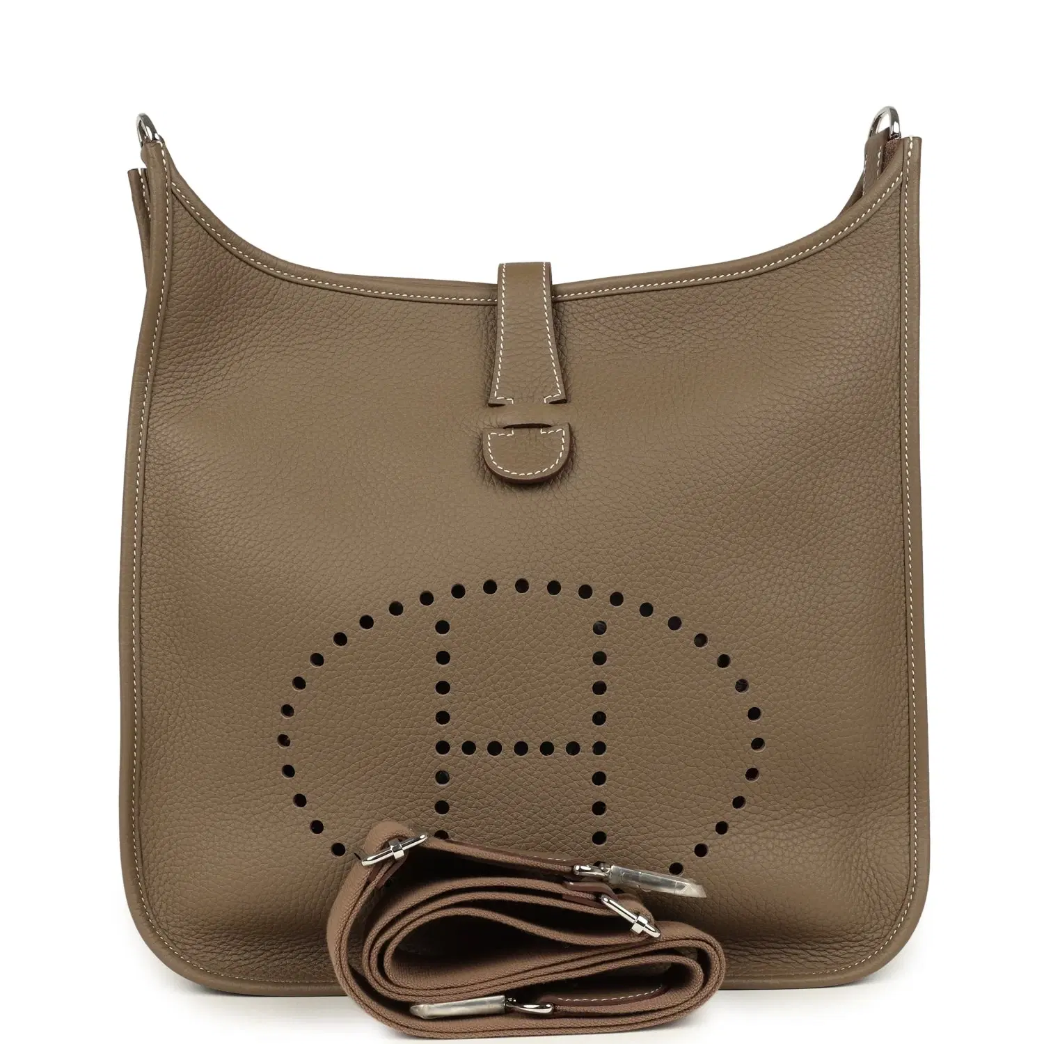 Hermes Evelyne III GM Etoupe Clemence Palladium Hardware