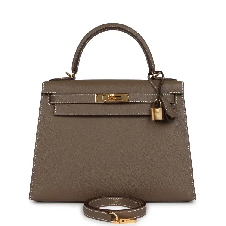 Hermes Kelly Sellier 28 Etoupe Epsom Gold Hardware-Hover-Image