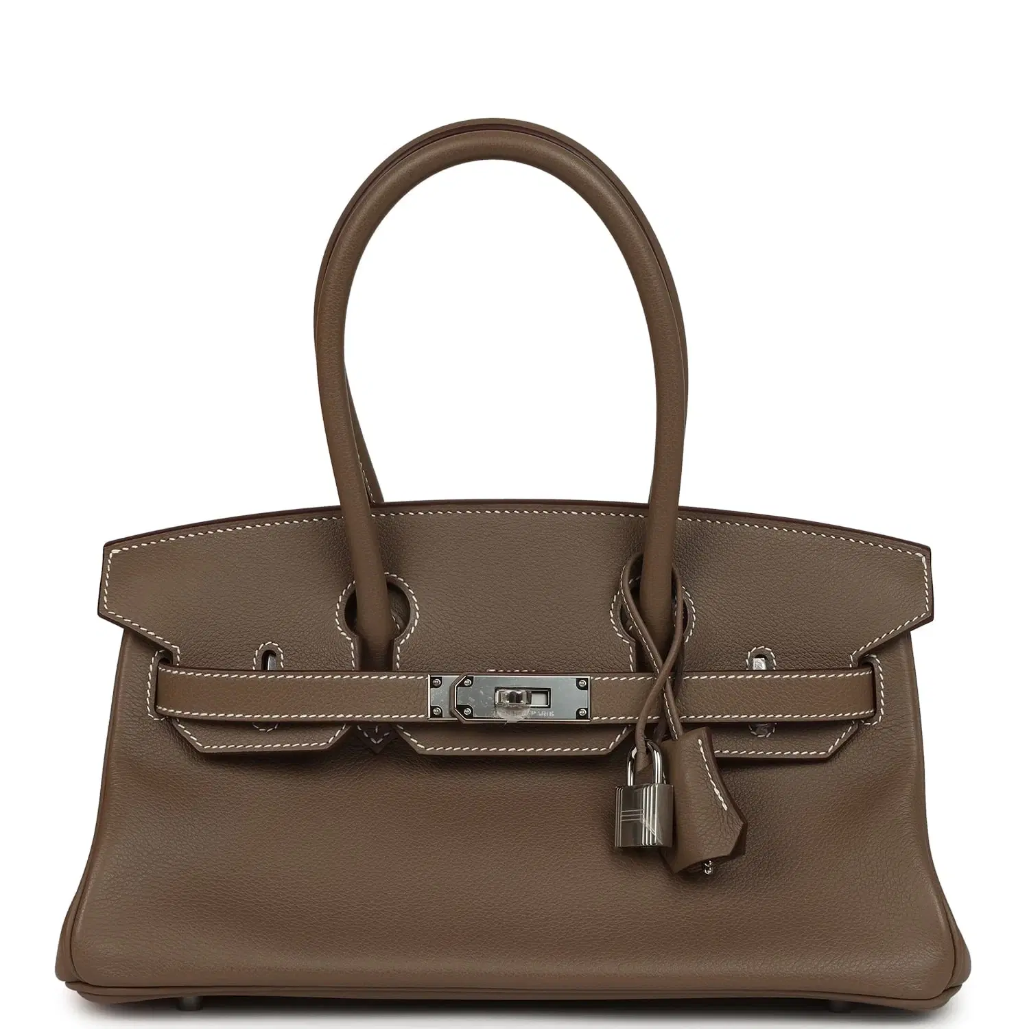 Hermes Shoulder Birkin Light 29 Etoupe Evercolor Palladium Hardware