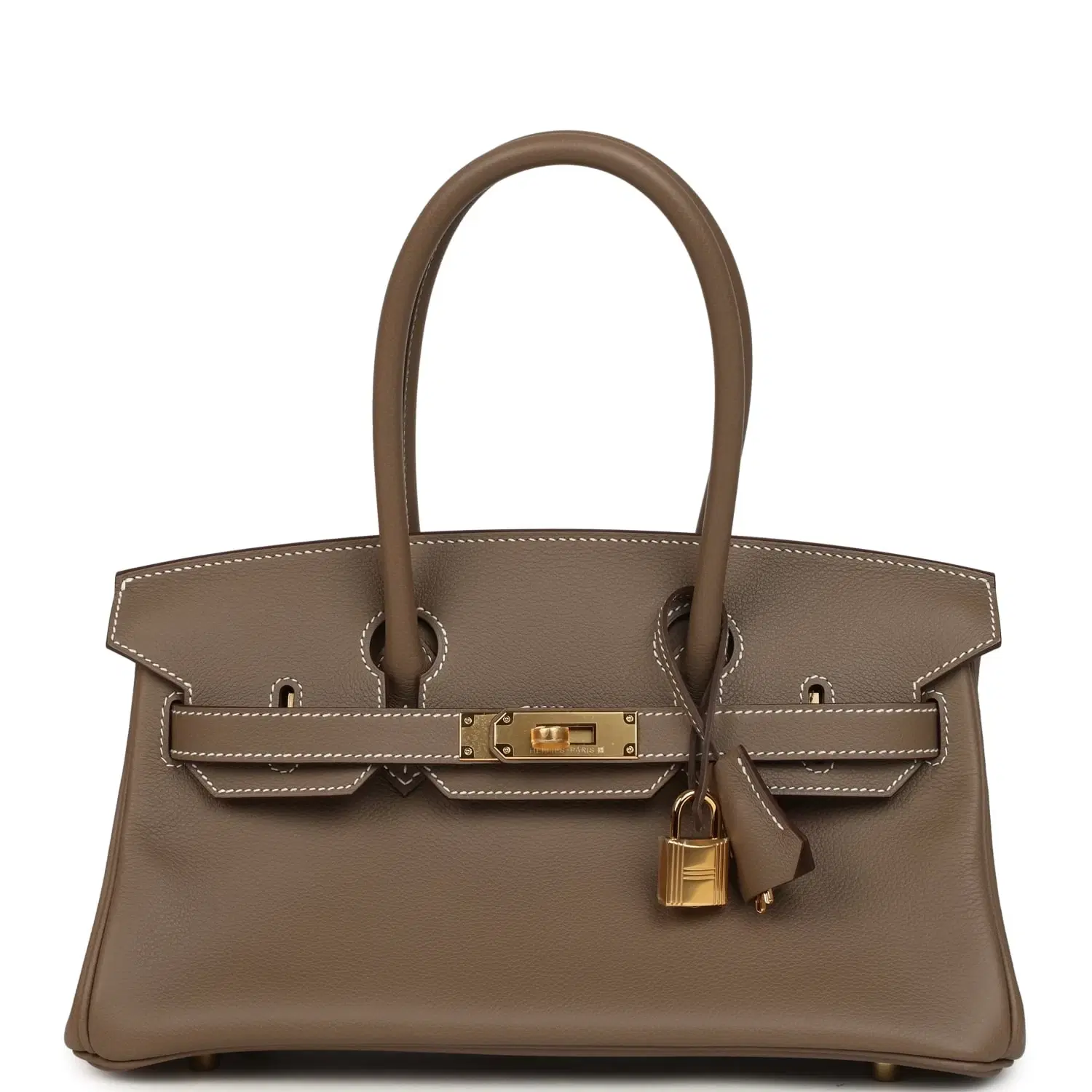 Hermes Shoulder Birkin Light 29 Etoupe Evercolor Gold Hardware