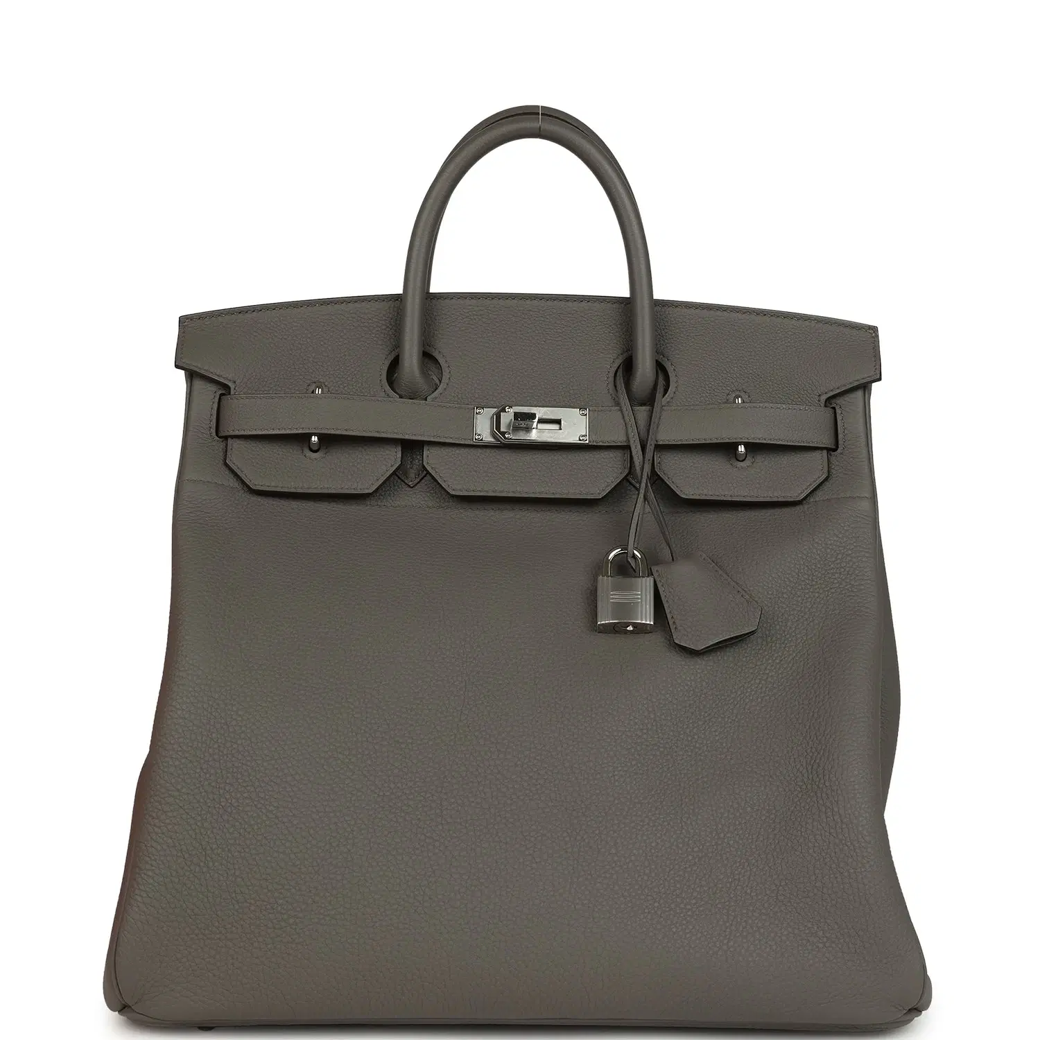 Pre-owned Hermes HAC Birkin 40 Etain Togo Palladium Hardware