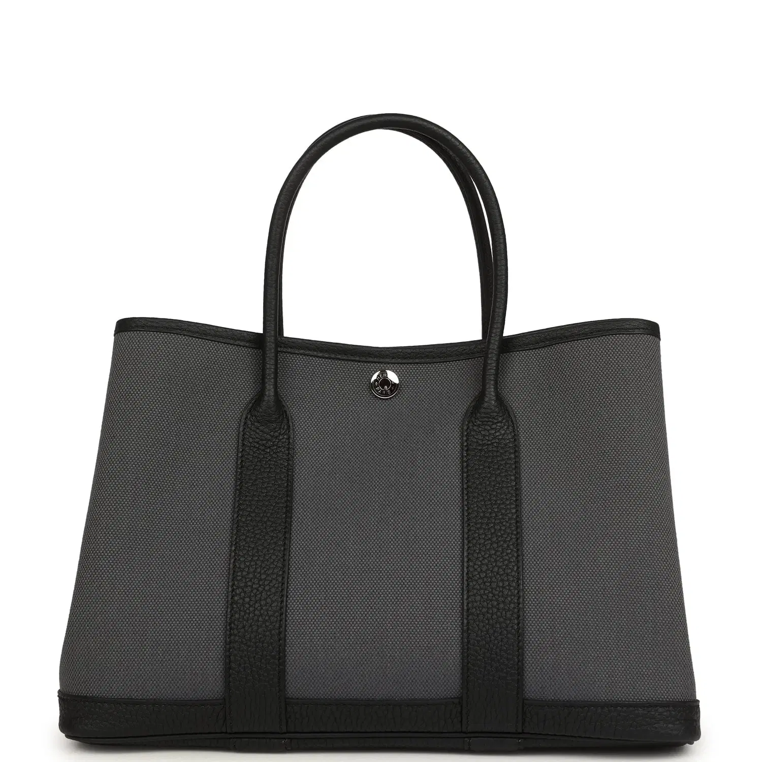 Hermes Garden Party 30 Ardoise Toile and Black Negonda Palladium Hardware