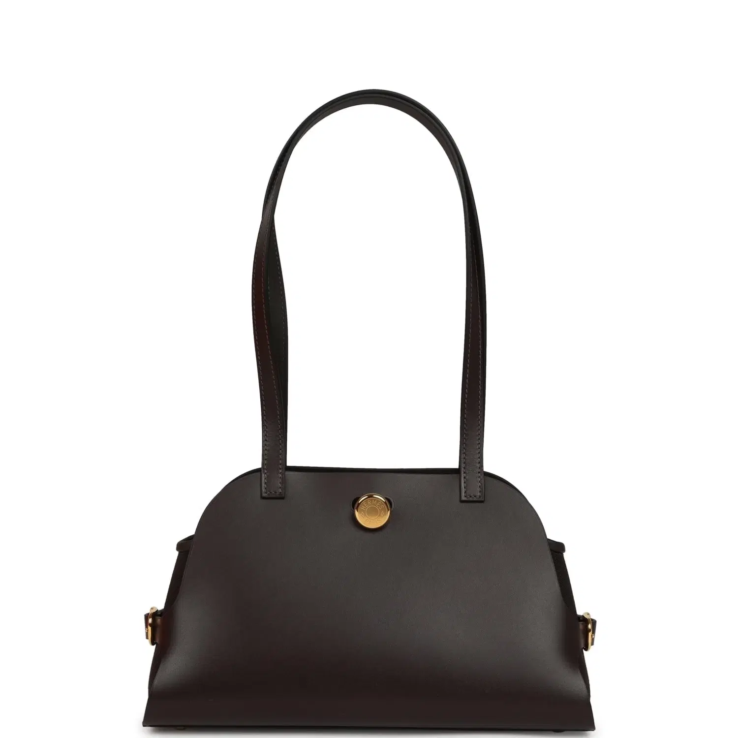 Hermes Tablier Sellier Ebene Vache Hunter, Swift, Toile Militaire Gold Hardware