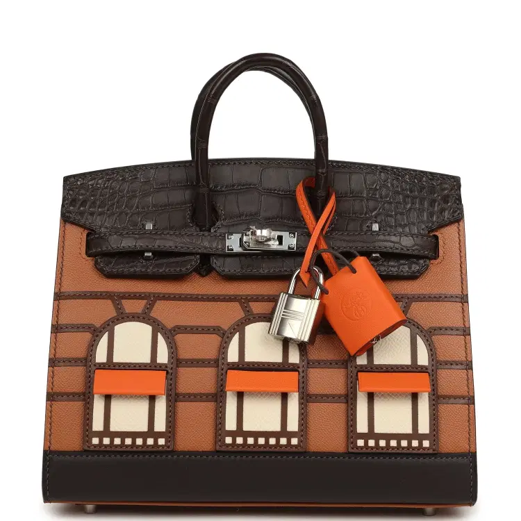 Hermes "Day" Faubourg Birkin Sellier 20 Ebene Matte Alligator Palladium Hardware-Hover-Image