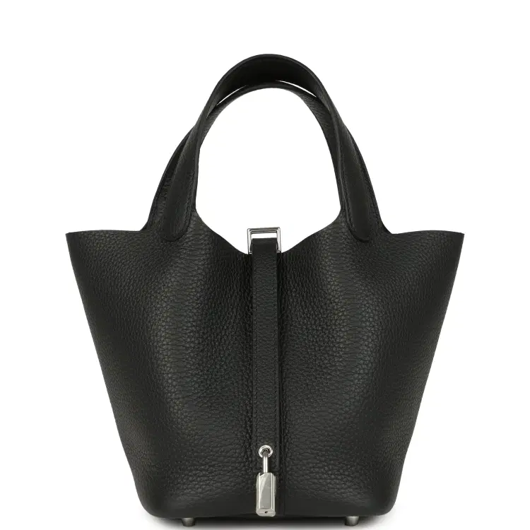 Hermes Picotin Lock 18 Black Clemence Palladium Hardware-Hover-Image