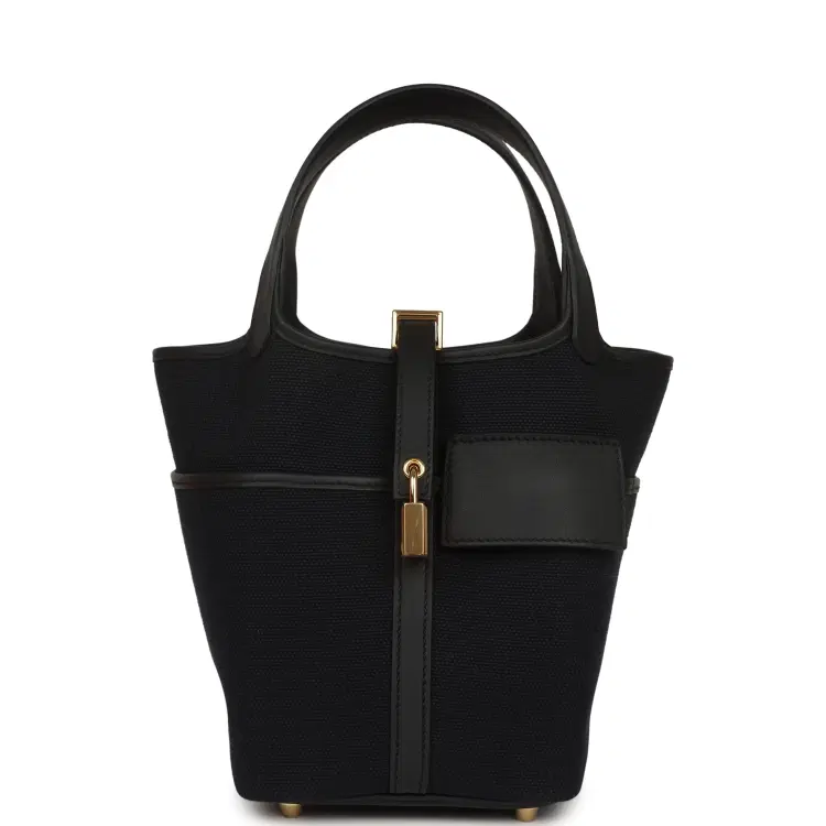 Hermes Picotin Cargo 18 Black Toile Goeland and Swift Gold Hardware-Hover-Image
