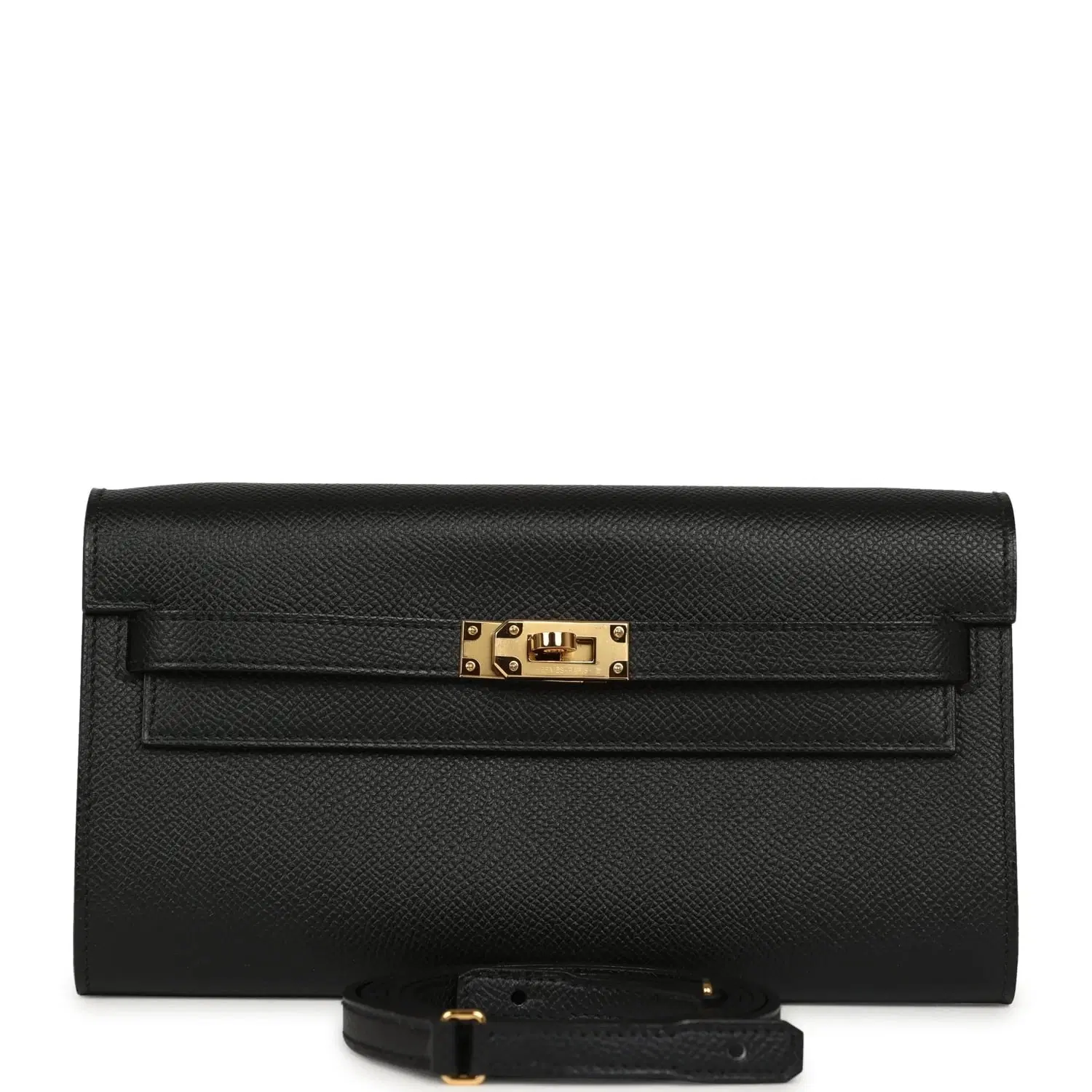 Hermes Kelly Wallet To Go Black Epsom Gold Hardware