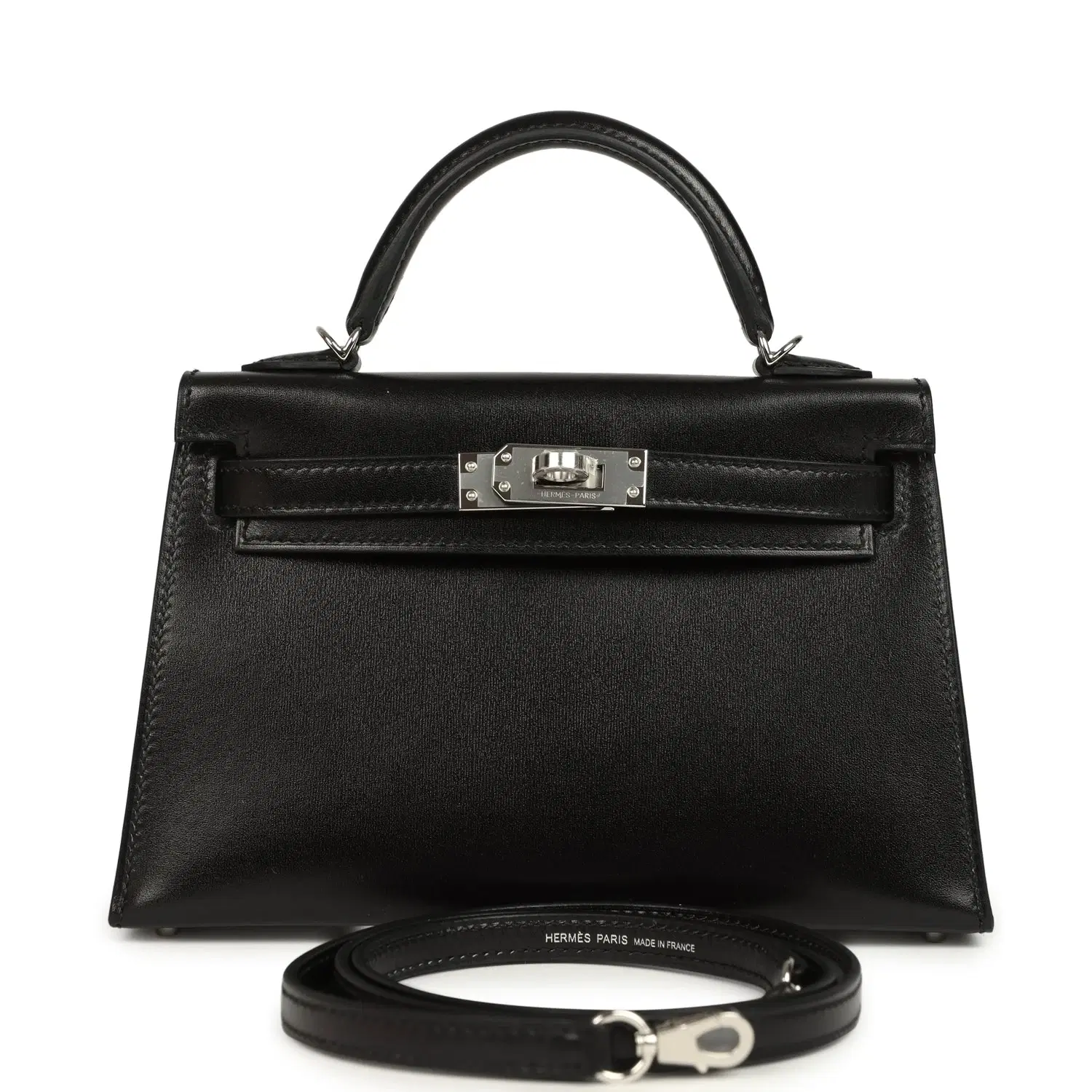 Hermes Kelly Sellier 20 Black Box Palladium Hardware