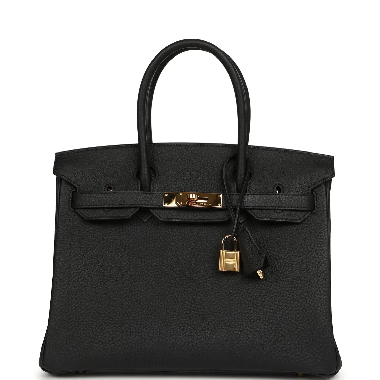 Pre-owned Hermes Birkin 30 Black Togo Gold Hardware