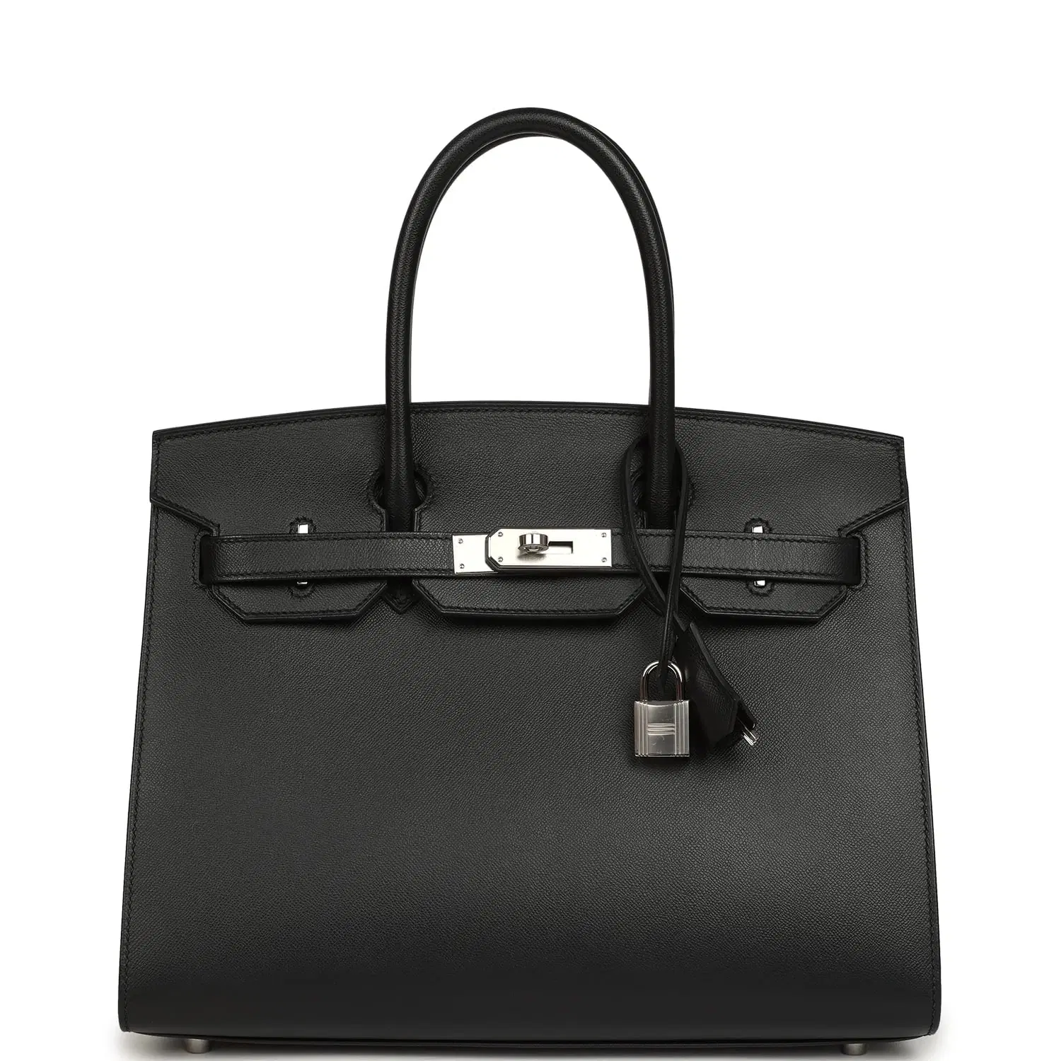 Pre-owned Hermes Birkin Sellier 30 Black Madame Palladium Hardware