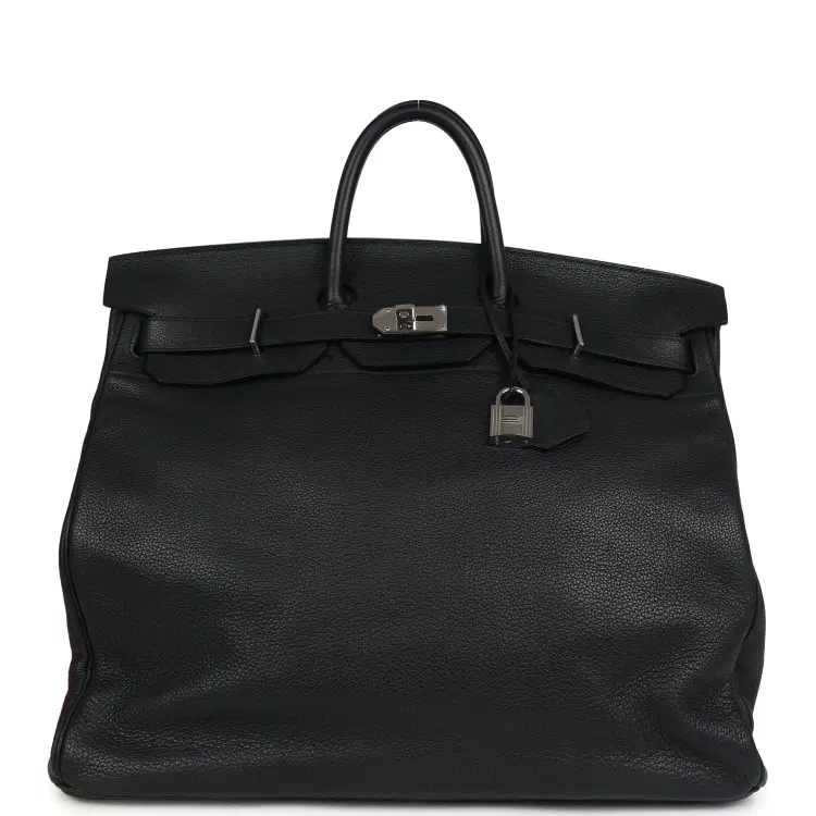 Pre-owned Hermes HAC Birkin 50 Black Togo Palladium Hardware-Hover-Image