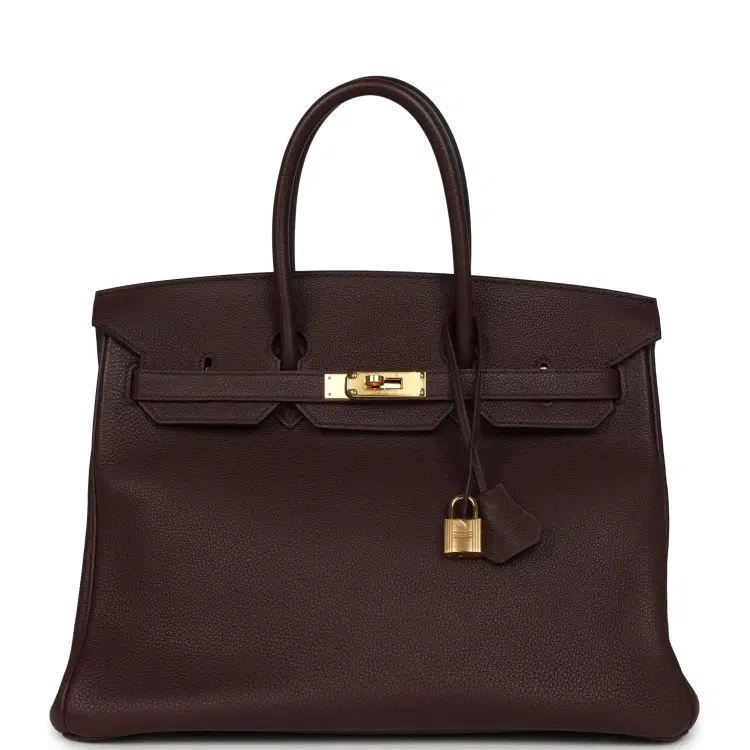 Pre-owned Hermes Birkin 35 Rouge Sellier Togo Gold Hardware-Hover-Image