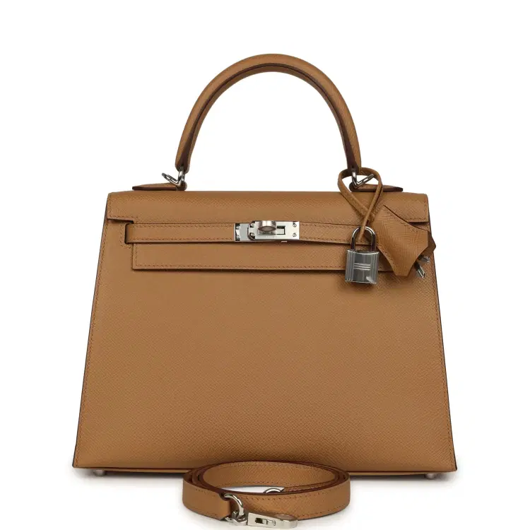 Hermes Kelly Sellier 25 Biscuit Epsom Palladium Hardware-Hover-Image