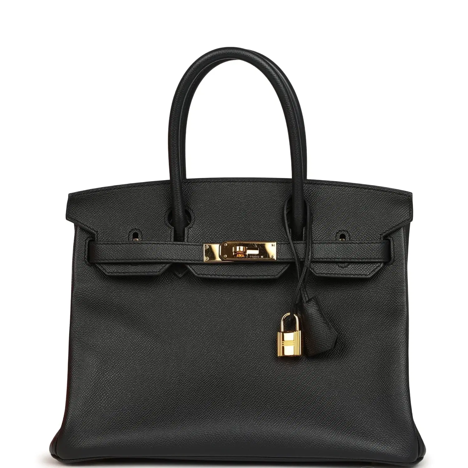 Pre-owned Hermes Birkin 30 Black Epsom Gold Hardware