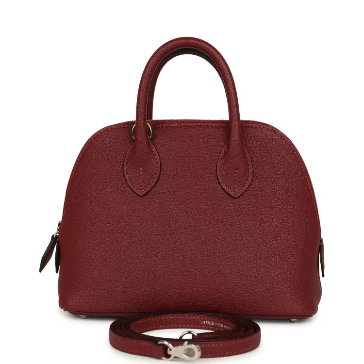 Hermes 1923 Bolide Mini Rouge H Chevre Palladium Hardware-Hover-Image
