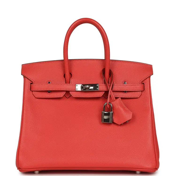 Pre-owned Hermes Birkin 25 Rose Jaipur Epsom Palladium Hardware-Hover-Image