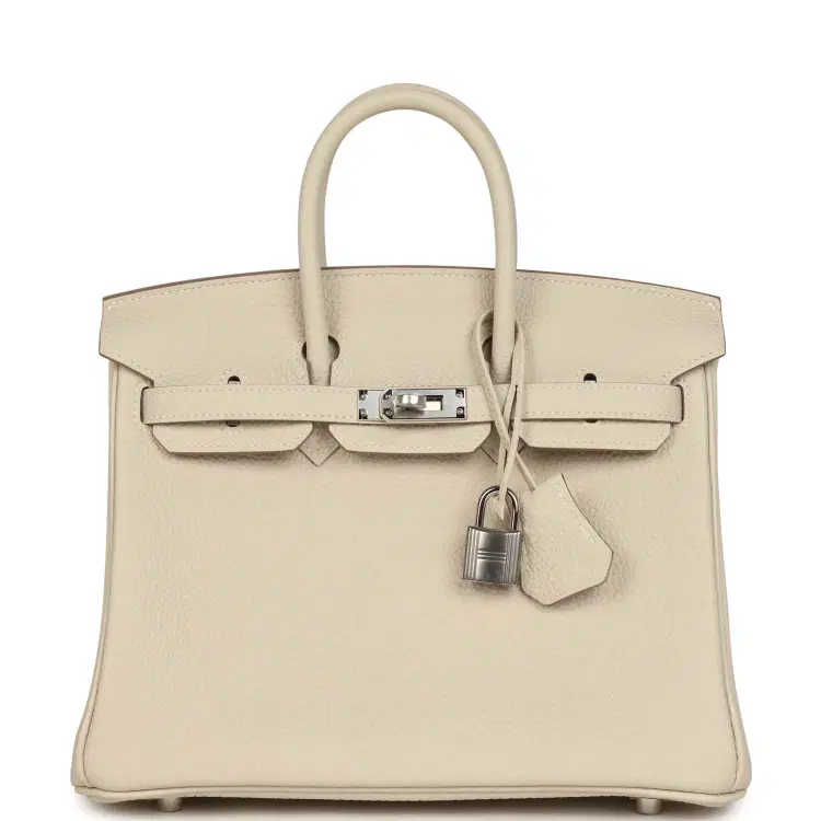 Hermes Birkin 25 Craie Togo Palladium Hardware-Hover-Image
