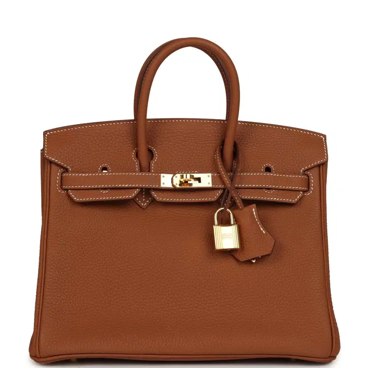 Pre-owned Hermes Birkin 25 Gold Togo Gold Hardware-Hover-Image